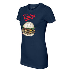 Minnesota Twins Tiny Turnip Women's Burger T-Shirt - Navy T-shirts