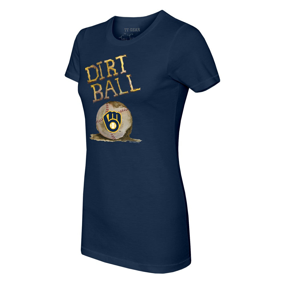 Milwaukee Brewers Tiny Turnip Women's Dirt Ball T-Shirt - Navy T-shirts
