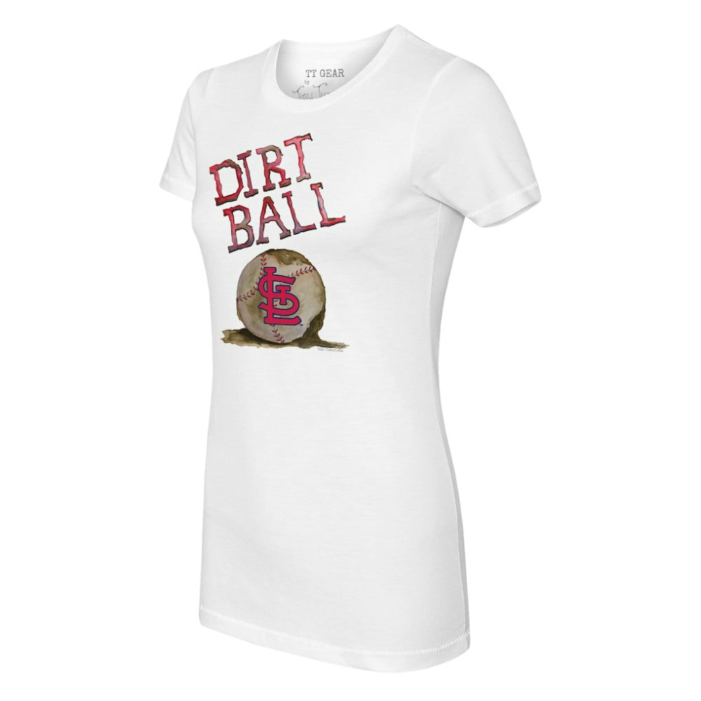 St. Louis Cardinals Tiny Turnip Women's Dirt Ball T-Shirt - White T-shirts