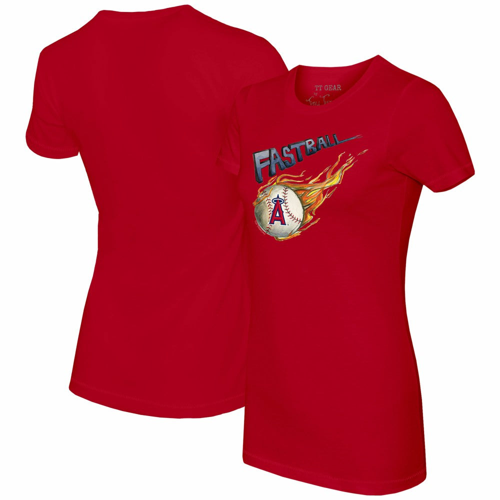 Los Angeles Angels Tiny Turnip Women's Fastball T-Shirt - Red T-shirts