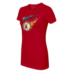 Los Angeles Angels Tiny Turnip Women's Fastball T-Shirt - Red T-shirts