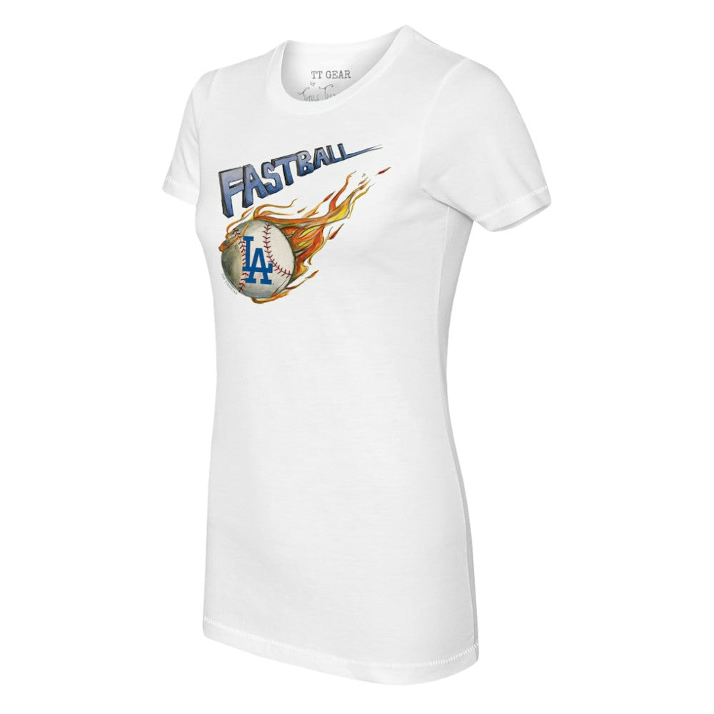 Los Angeles Dodgers Tiny Turnip Women's Fastball T-Shirt - White T-shirts