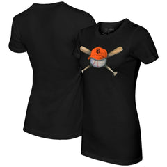 San Francisco Giants Tiny Turnip Women's Hat Crossbats T-Shirt - Black Hats