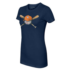 Houston Astros Tiny Turnip Women's Hat Crossbats T-Shirt - Navy Hats