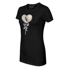 Chicago White Sox Tiny Turnip Women's Heart Lolly T-Shirt - Black T-shirts