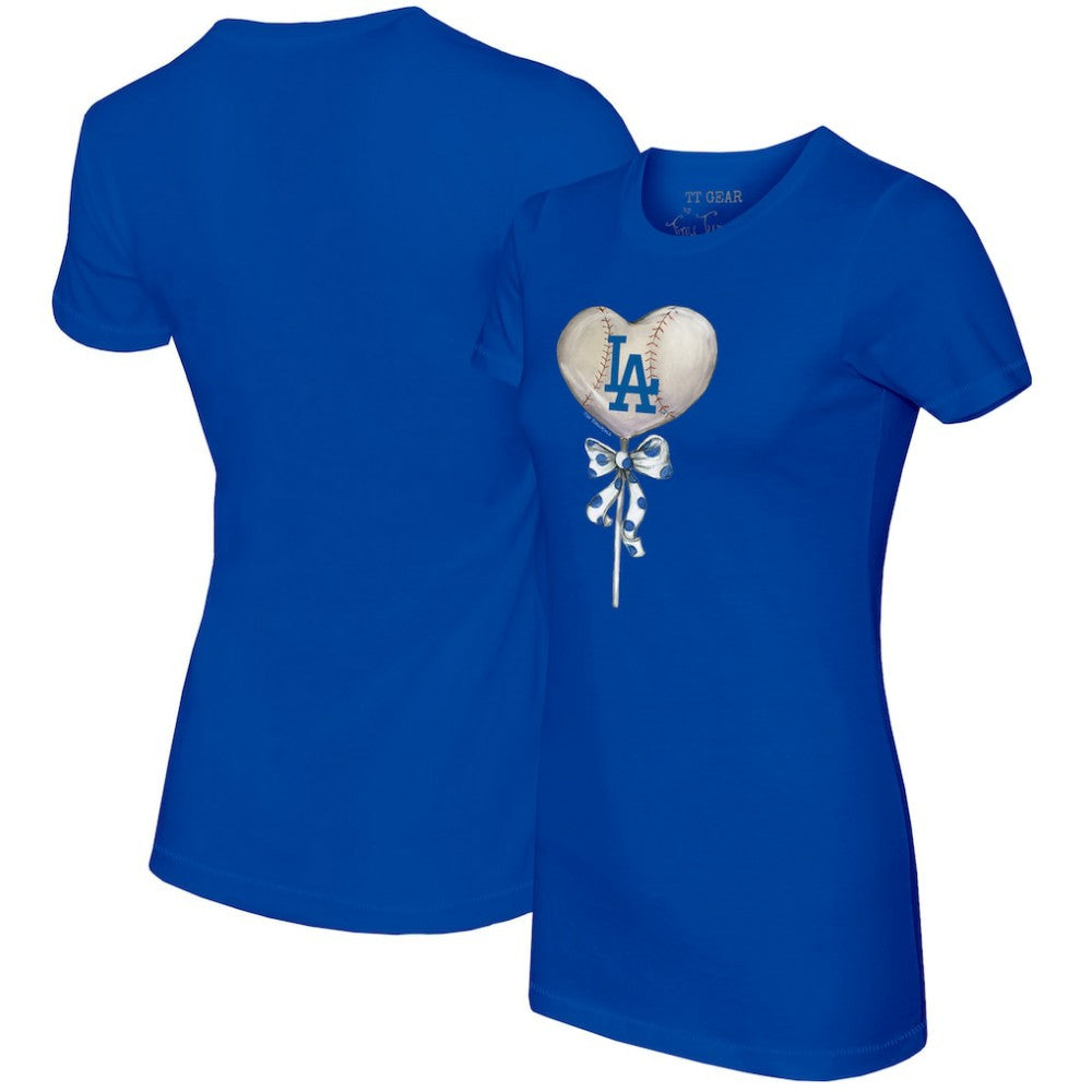Los Angeles Dodgers Tiny Turnip Women's Heart Lolly T-Shirt - Royal T-shirts