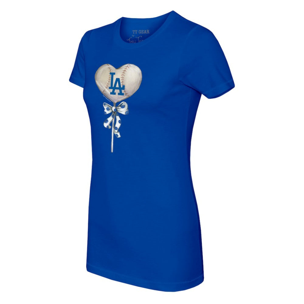 Los Angeles Dodgers Tiny Turnip Women's Heart Lolly T-Shirt - Royal T-shirts