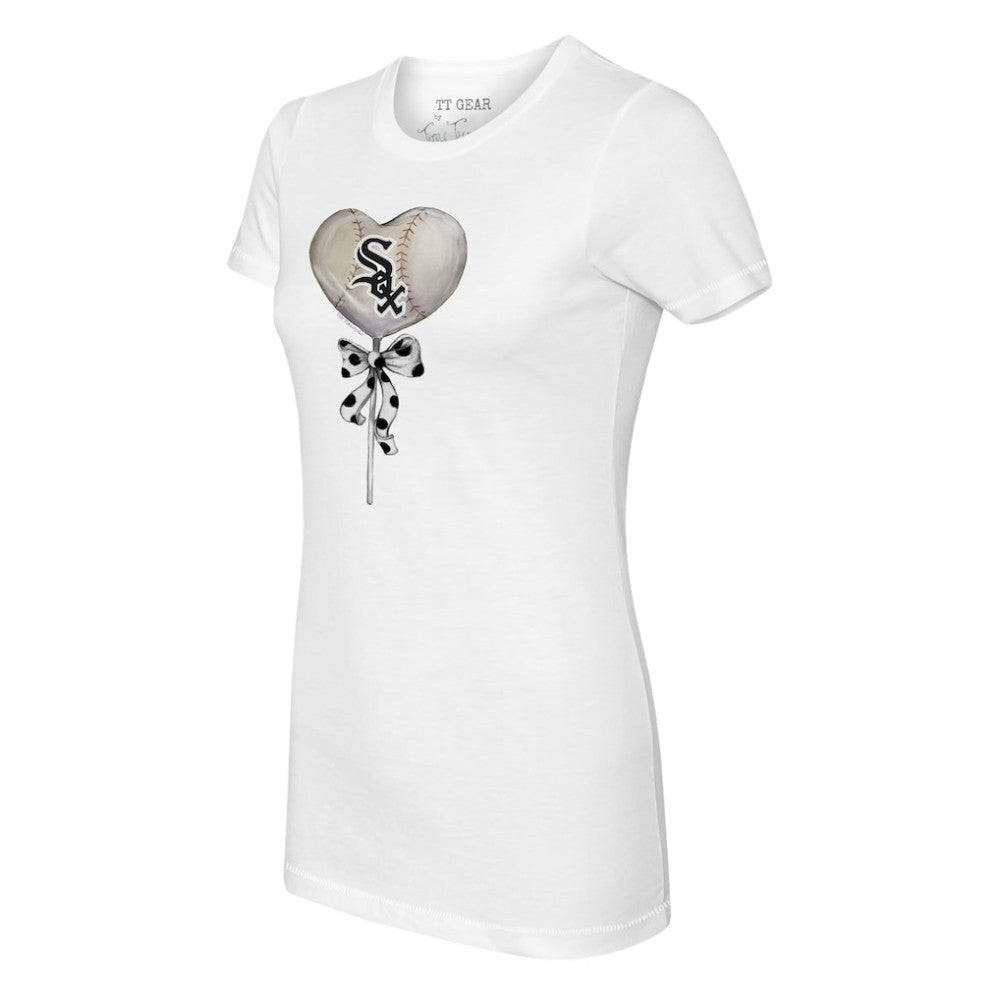 Chicago White Sox Tiny Turnip Women's Heart Lolly T-Shirt - White T-shirts