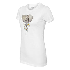 San Diego Padres Tiny Turnip Women's Heart Lolly T-Shirt - White T-shirts