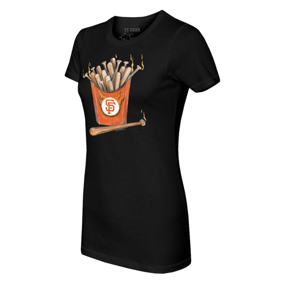 San Francisco Giants Tiny Turnip Women's Hot Bats T-Shirt - Black T-shirts