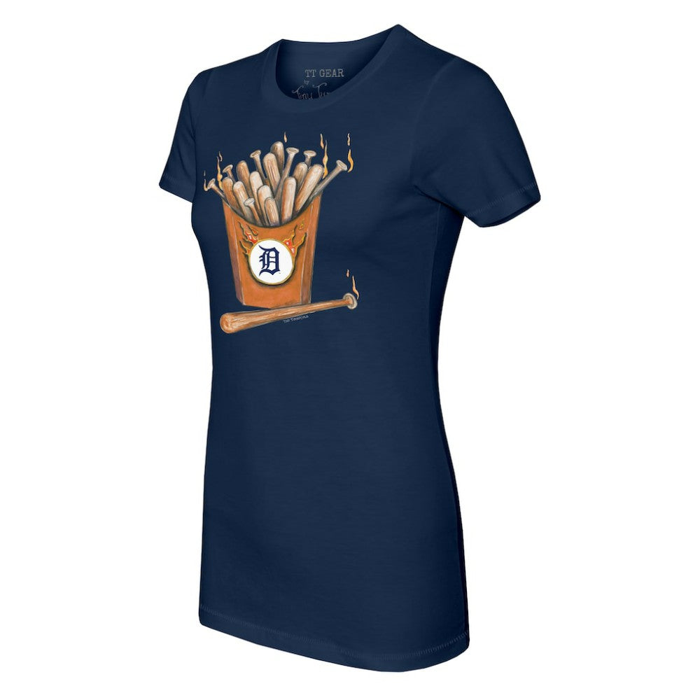 Detroit Tigers Tiny Turnip Women's Hot Bats T-Shirt - Navy T-shirts