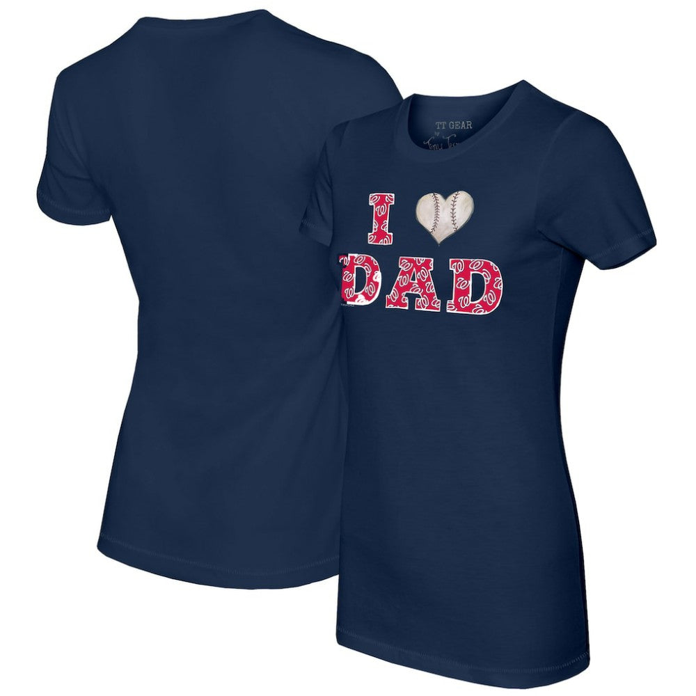 Washington Nationals Tiny Turnip Women's I Love Dad T-Shirt - Navy T-shirts