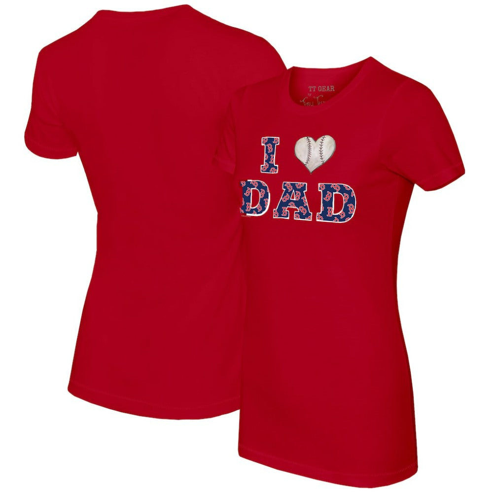 Boston Red Sox Tiny Turnip Women's I Love Dad T-Shirt - Red T-shirts