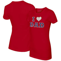 Boston Red Sox Tiny Turnip Women's I Love Dad T-Shirt - Red T-shirts