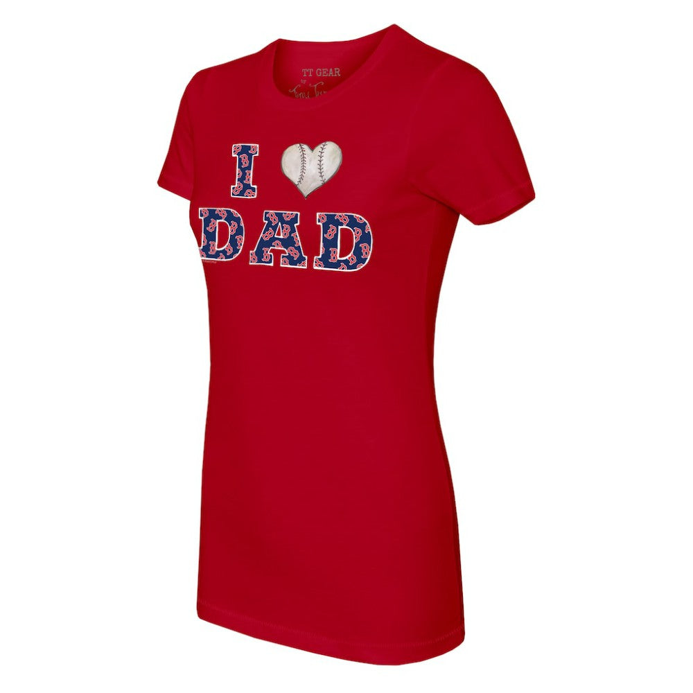 Boston Red Sox Tiny Turnip Women's I Love Dad T-Shirt - Red T-shirts