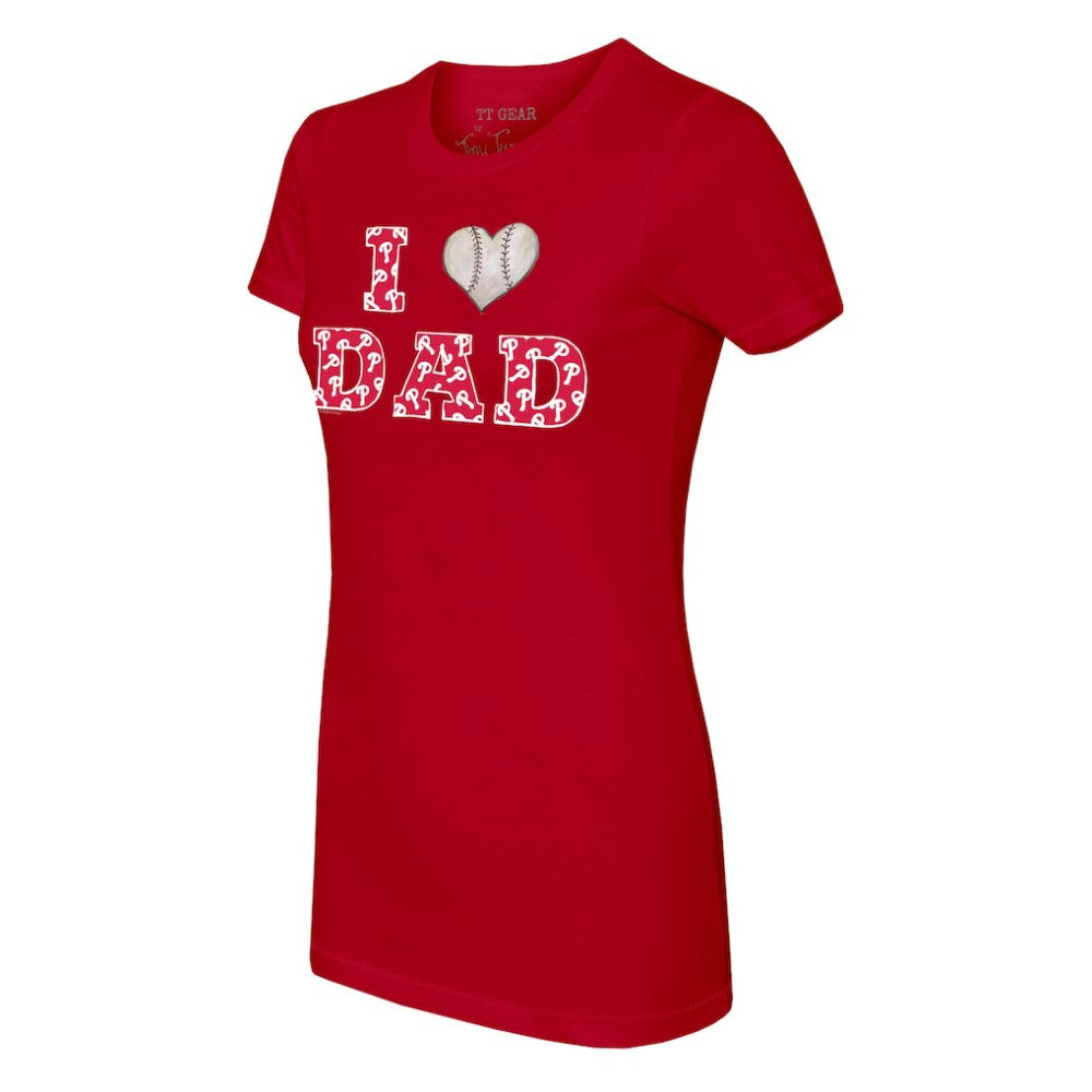 Philadelphia Phillies Tiny Turnip Women's I Love Dad T-Shirt - Red T-shirts