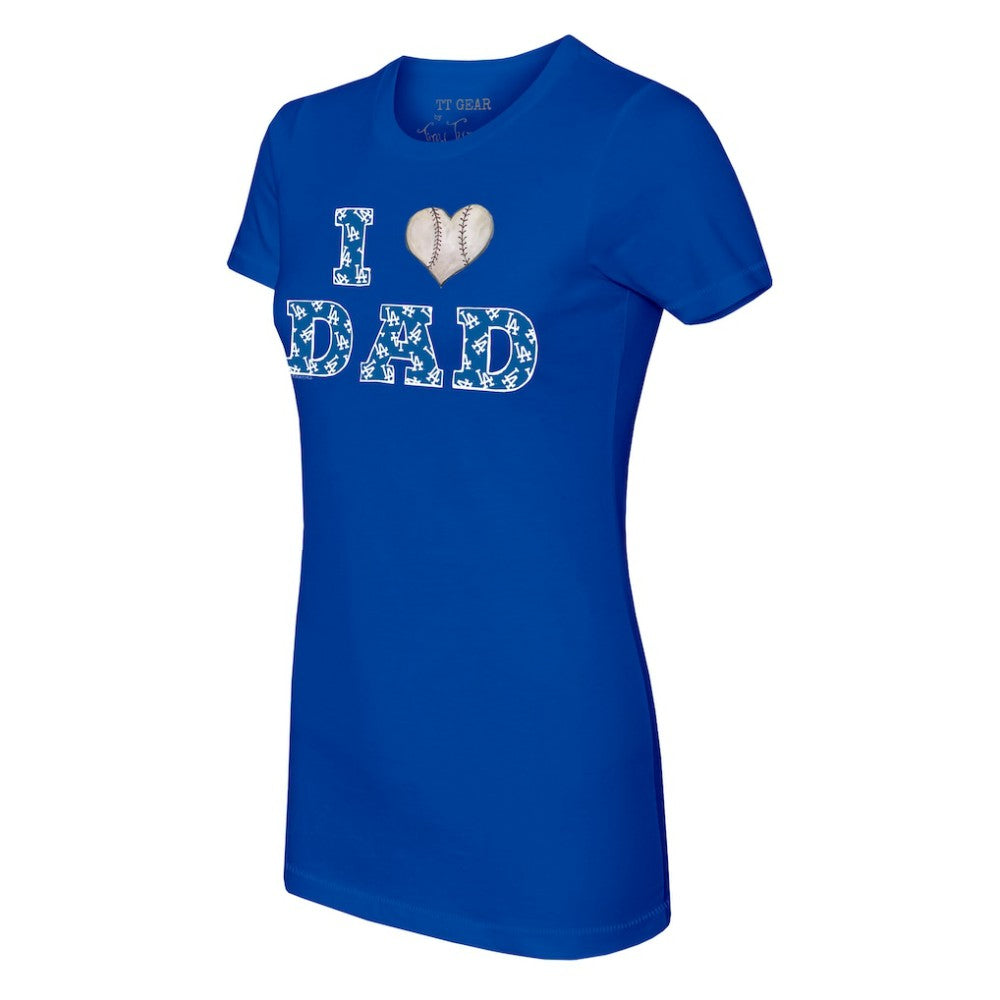 Los Angeles Dodgers Tiny Turnip Women's I Love Dad T-Shirt - Royal T-shirts