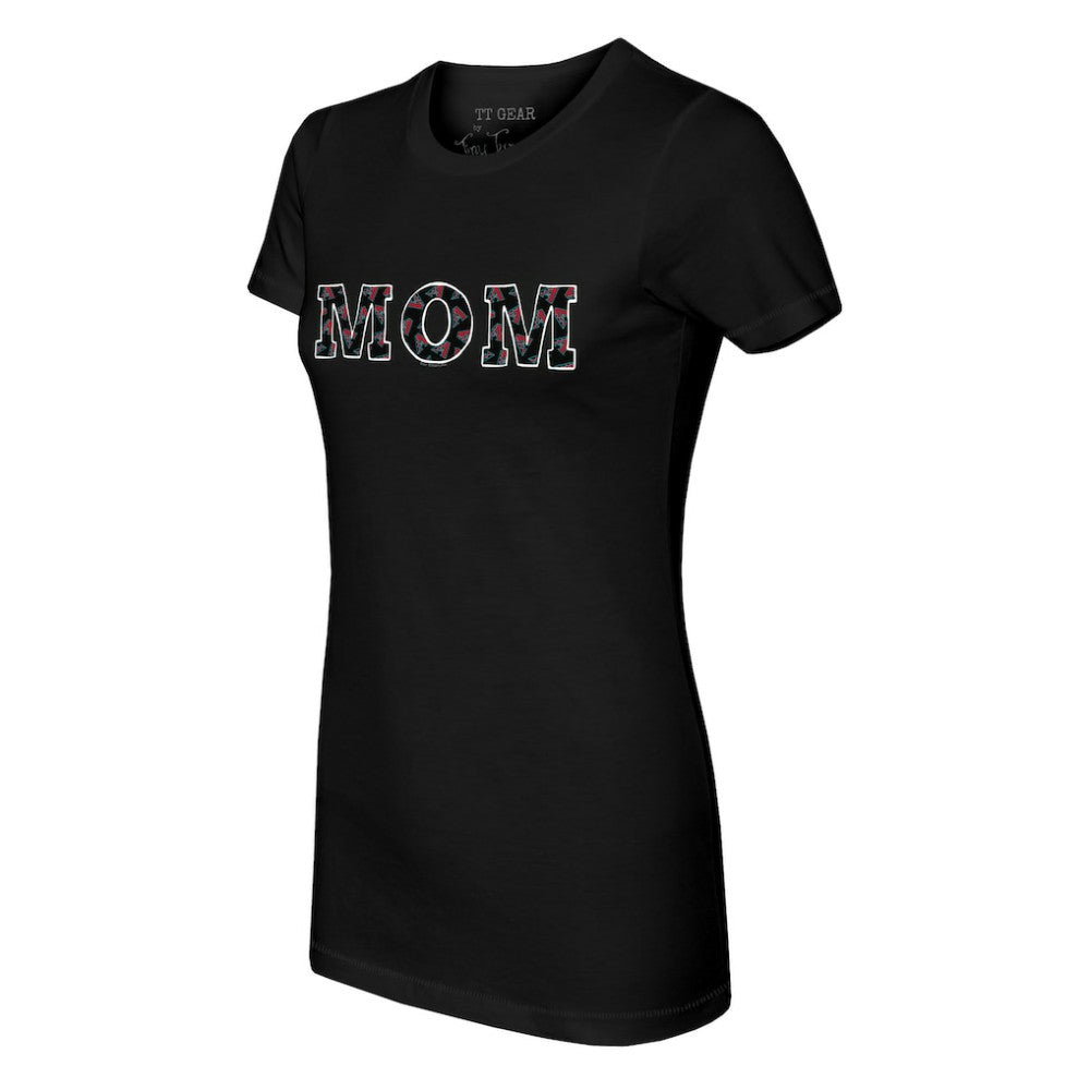 Arizona Diamondbacks Tiny Turnip Women's Logo Mom T-Shirt - Black T-shirts