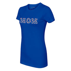 Chicago Cubs Tiny Turnip Women's Logo Mom T-Shirt - Royal T-shirts