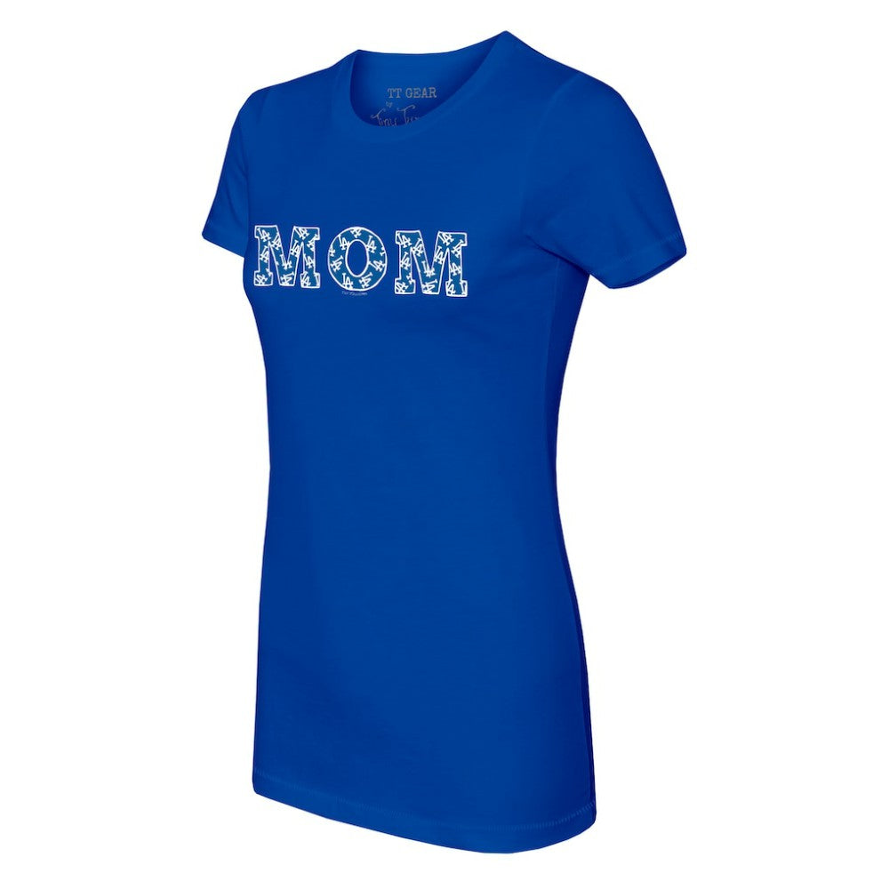 Los Angeles Dodgers Tiny Turnip Women's Logo Mom T-Shirt - Royal T-shirts