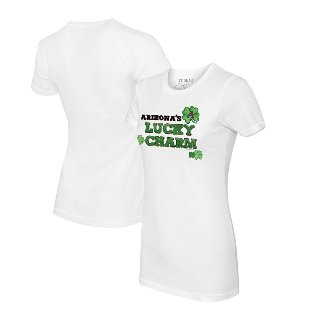 Arizona Diamondbacks Tiny Turnip Women's Lucky Charm T-Shirt - White T-shirts