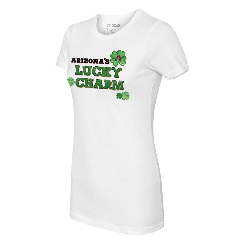 Arizona Diamondbacks Tiny Turnip Women's Lucky Charm T-Shirt - White T-shirts