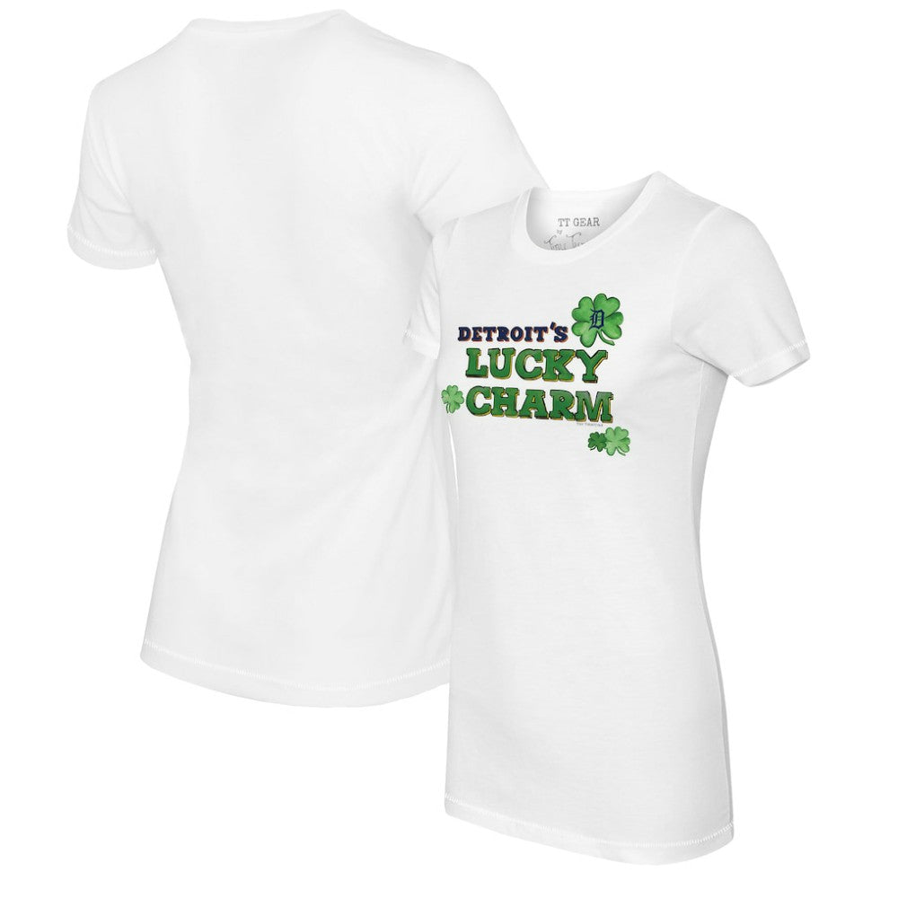 Detroit Tigers Tiny Turnip Women's Lucky Charm T-Shirt - White T-shirts