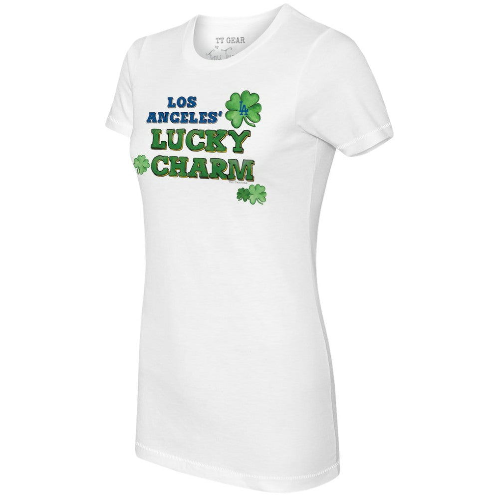 Los Angeles Dodgers Tiny Turnip Women's Lucky Charm T-Shirt - White T-shirts