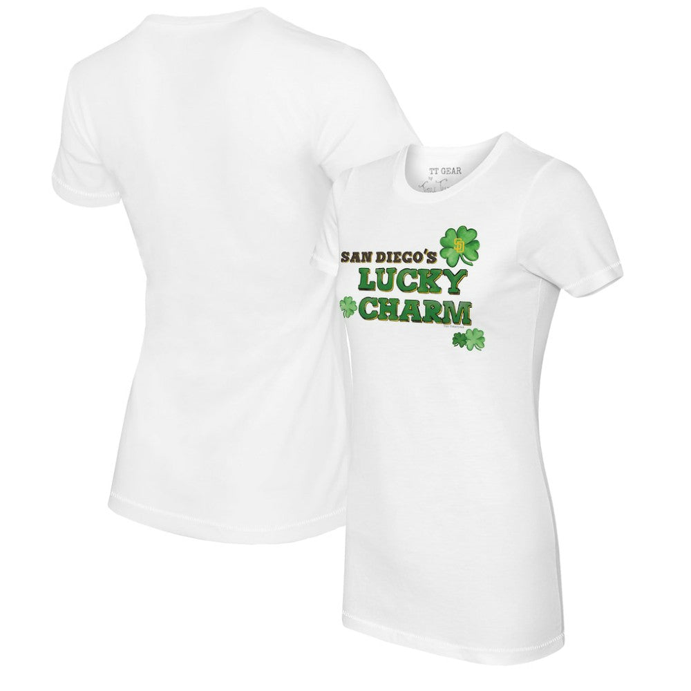 San Diego Padres Tiny Turnip Women's Lucky Charm T-Shirt - White T-shirts