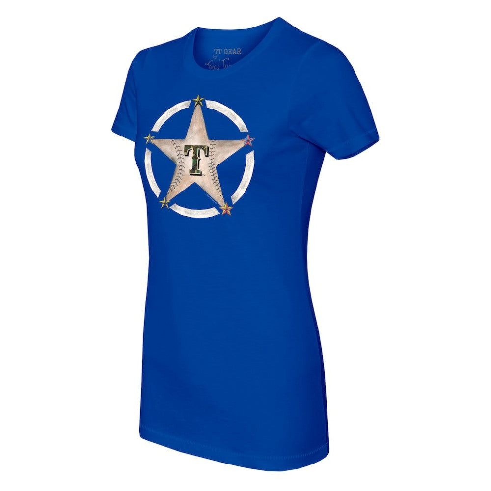 Texas Rangers Tiny Turnip Women's Military Star T-Shirt - Royal T-shirts