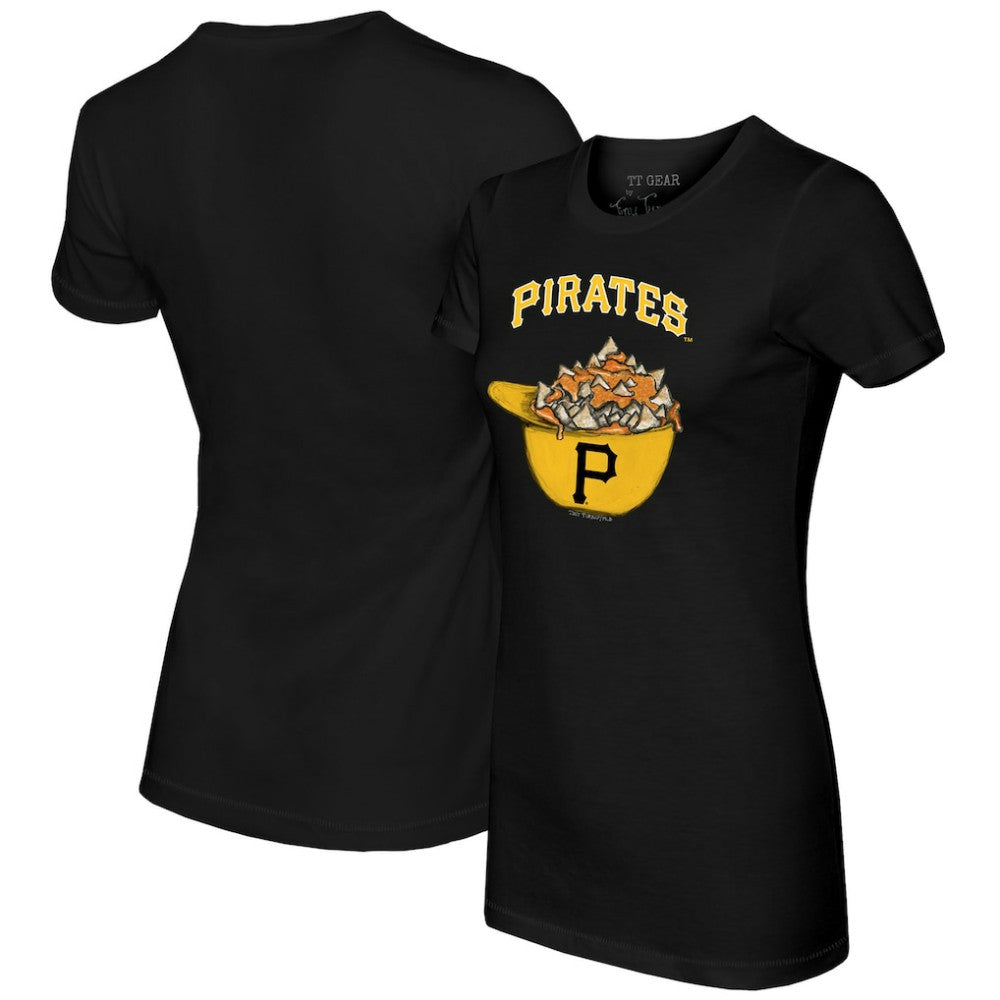 Pittsburgh Pirates Tiny Turnip Women's Nacho Helmet T-Shirt - Black T-shirts