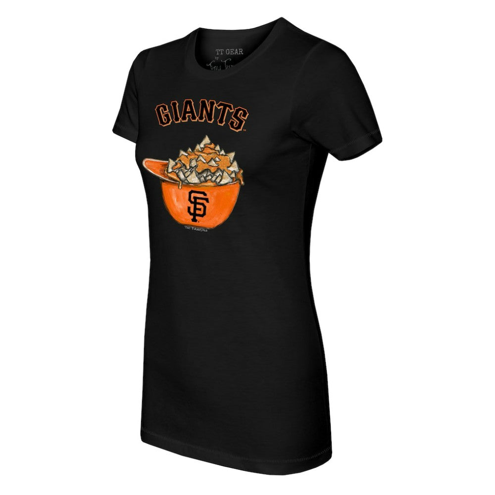 San Francisco Giants Tiny Turnip Women's Nacho Helmet T-Shirt - Black T-shirts