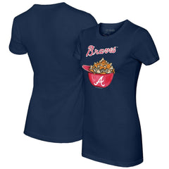 Atlanta Braves Tiny Turnip Women's Nacho Helmet T-Shirt - Navy T-shirts