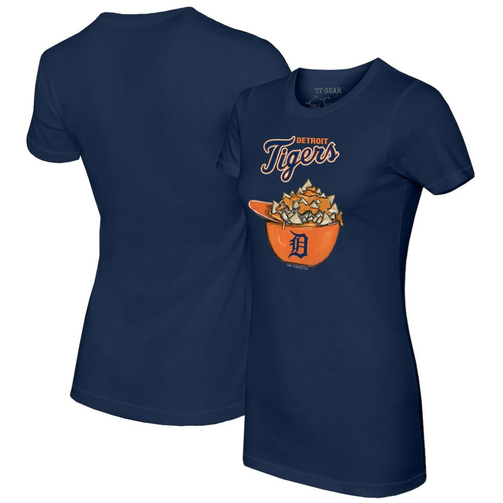 Detroit Tigers Tiny Turnip Women's Nacho Helmet T-Shirt - Navy T-shirts