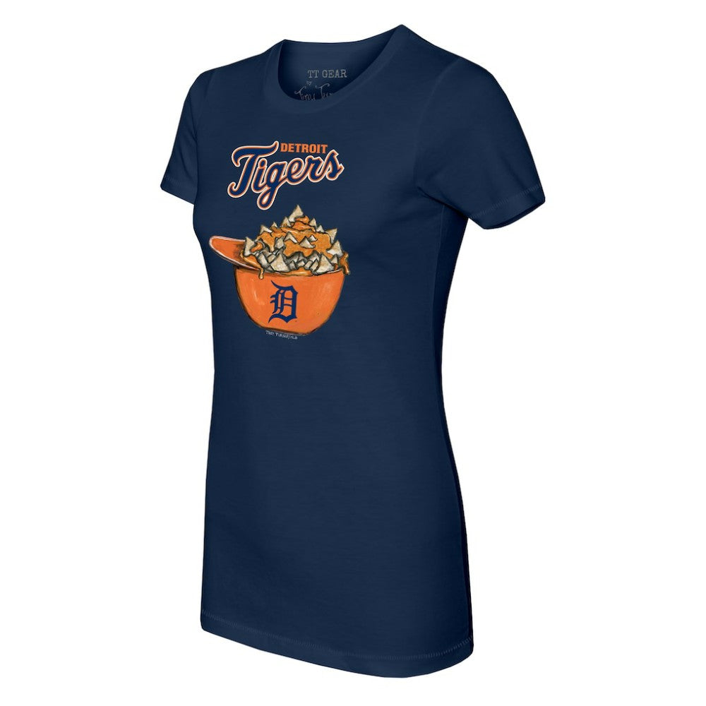Detroit Tigers Tiny Turnip Women's Nacho Helmet T-Shirt - Navy T-shirts