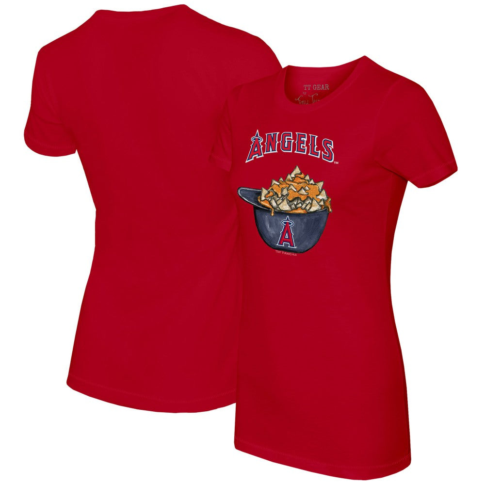 Los Angeles Angels Tiny Turnip Women's Nacho Helmet T-Shirt - Red T-shirts