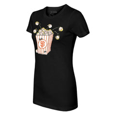 San Francisco Giants Tiny Turnip Women's Popcorn T-Shirt - Black T-shirts
