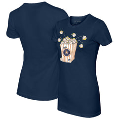 Houston Astros Tiny Turnip Women's Popcorn T-Shirt - Navy T-shirts