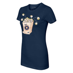 Houston Astros Tiny Turnip Women's Popcorn T-Shirt - Navy T-shirts