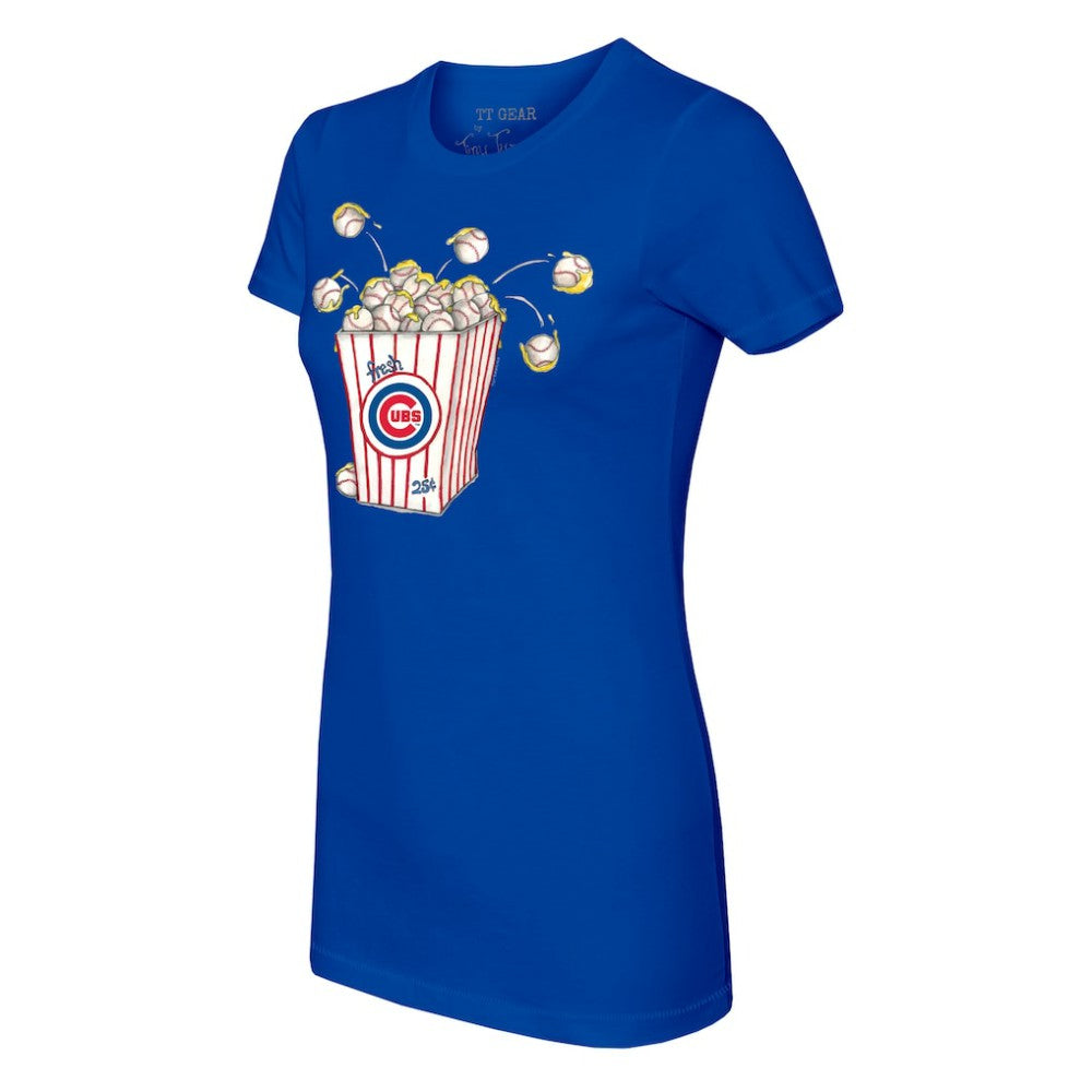 Chicago Cubs Tiny Turnip Women's Popcorn T-Shirt - Royal T-shirts
