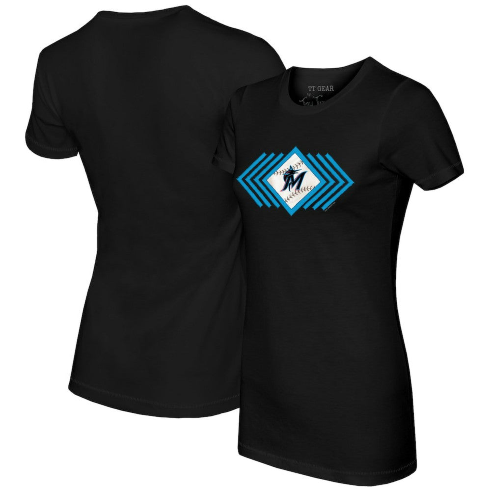 Miami Marlins Tiny Turnip Women's Prism Arrows T-Shirt - Black T-shirts