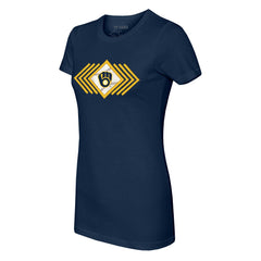 Milwaukee Brewers Tiny Turnip Women's Prism Arrows T-Shirt - Navy T-shirts