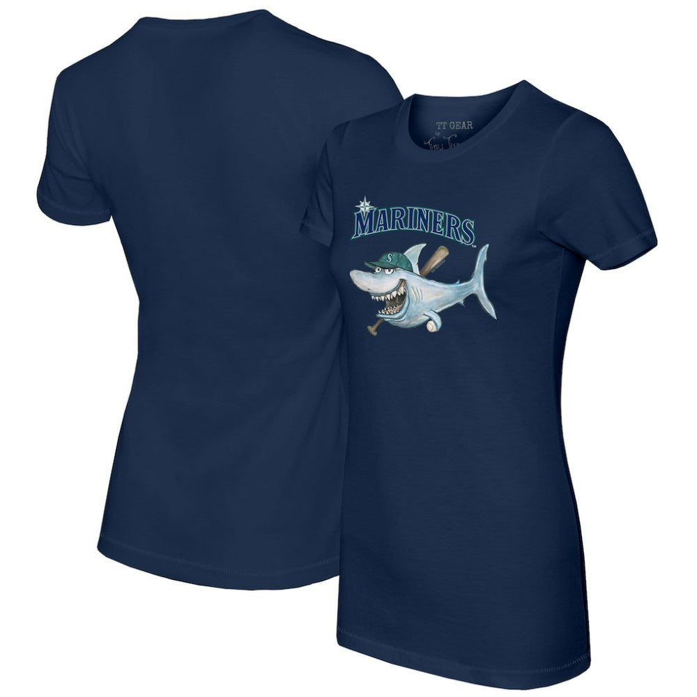 Seattle Mariners Tiny Turnip Women's Shark T-Shirt - Navy T-shirts