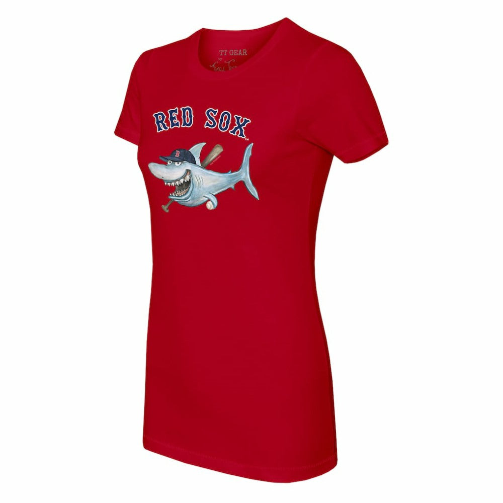 Boston Red Sox Tiny Turnip Women's Shark T-Shirt - Red T-shirts