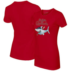 St. Louis Cardinals Tiny Turnip Women's Shark T-Shirt - Red T-shirts