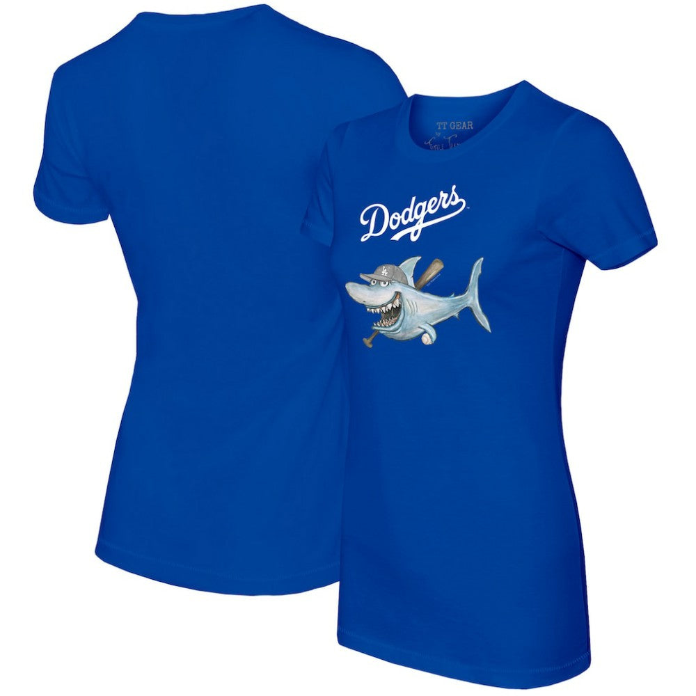 Los Angeles Dodgers Tiny Turnip Women's Shark T-Shirt - Royal T-shirts