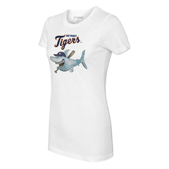 Detroit Tigers Tiny Turnip Women's Shark Logo T-Shirt - White T-shirts