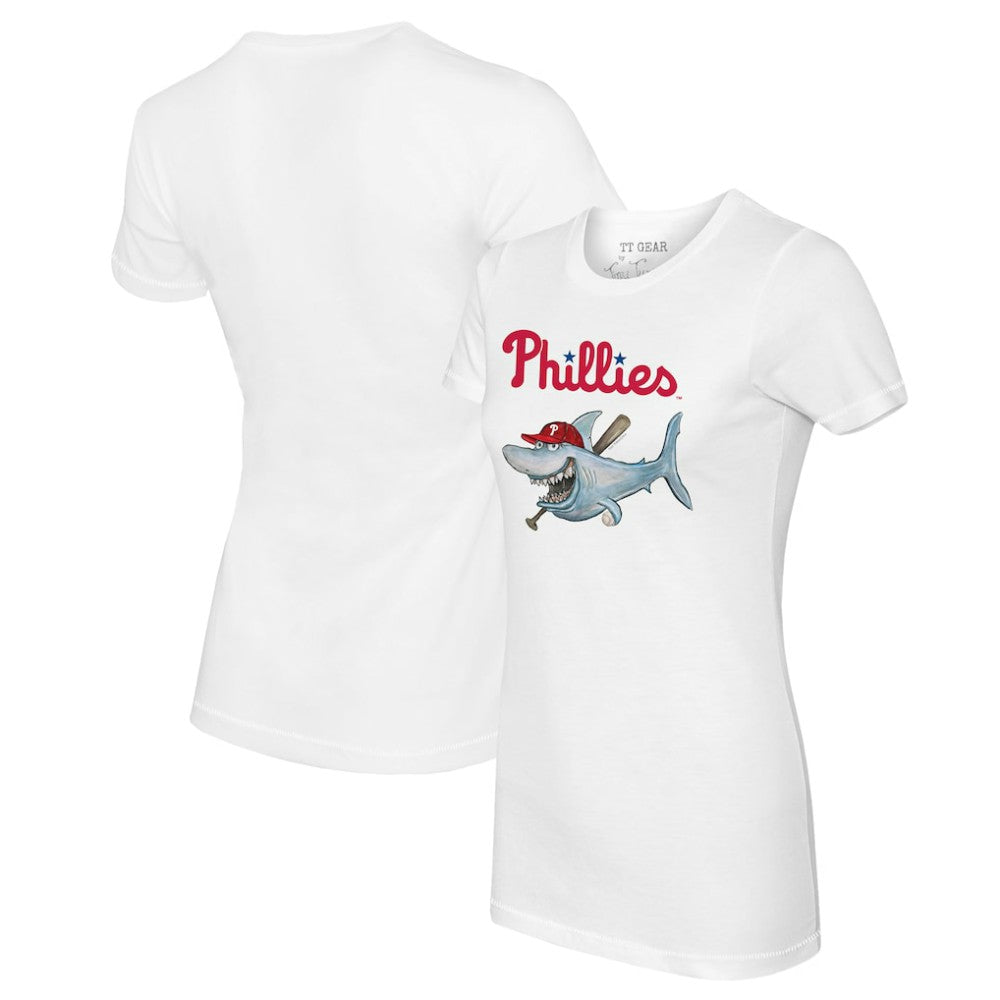 Philadelphia Phillies Tiny Turnip Women's Shark Logo T-Shirt - White T-shirts