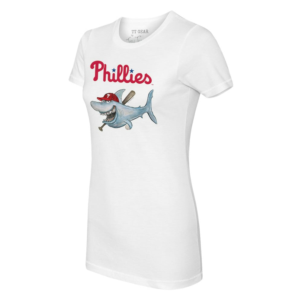 Philadelphia Phillies Tiny Turnip Women's Shark Logo T-Shirt - White T-shirts