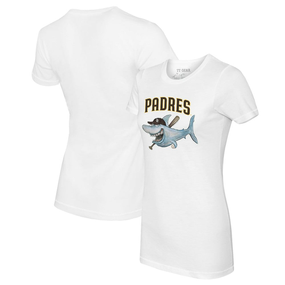 San Diego Padres Tiny Turnip Women's Shark Logo T-Shirt - White T-shirts